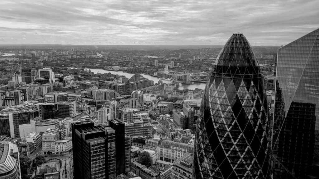 Aerial view of London, United Kingdom